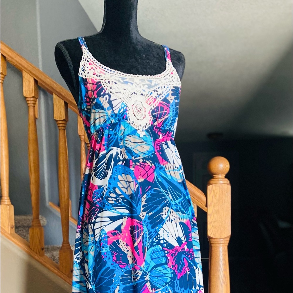 Butterfly Print Maxi Dress